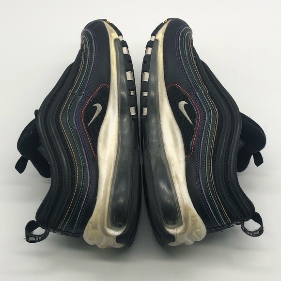 Nike Shoes Women's 8 Black Air Max 97 Multi Stitch Lace Up Sneaker Streetwear - Picture 7 of 8